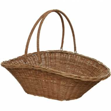 Rotan manden met hengsel bruin 52 x 32 x 38 cm